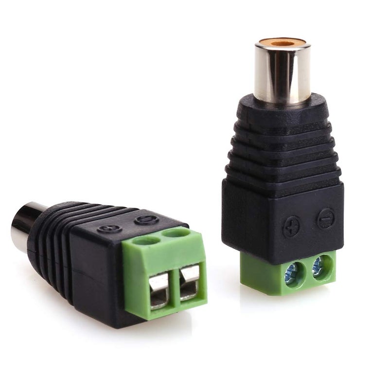 MOBOREST RCA Cable Audio Adapter, Phono RCA Male Plug to AV Screw Terminal Audio/Video Speaker Wire connectors Solderless Adapter (Solder Free RCA Female-2pack) - Image 3